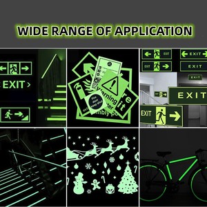 Verde impermeabile notte autoadesivo fotoluminescente auto luminoso foto nastro luminescente bagliore nel buio adesivo - Product Image 5