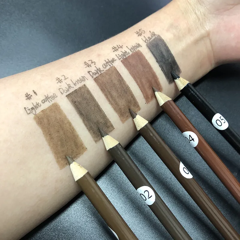Hot Selling Private Label Brow Pencil Custom Waterproof Eyebrow Pencil with Brush and Sharpener