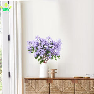 Flor de <span class=keywords><strong>Jacaranda</strong></span> Artificial, jarrón alto de tallo largo, arreglos de <span class=keywords><strong>flores</strong></span> de seda de primavera púrpura, decoración de jarrón de mesa de oficina para fiesta en casa - Product Image 5