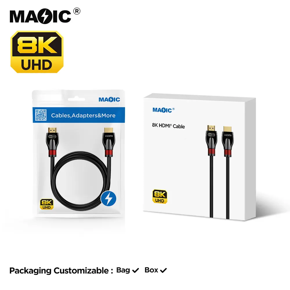 OEM certificado 1,5 m 3M 5M 40Gbps zinkalloy trenzado de alta velocidad Ultra HD Cable Audio y video HDMI a HDMI Kabel 8K HDMI 2,1 Cable