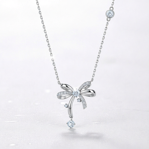 Collar con Colgante de Mariposa de Plata de Ley S925 con Moissanita, Chapado en Rodio, Engaste en Canal, Certificado 5g-GRA, Joyería de Lujo para Mujer - Product Image 1