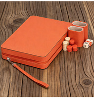 Ensemble de mini-jeux d'intérieur : Dames magnétiques vertes de luxe, Backgammon turc de voyage, pliable et durable