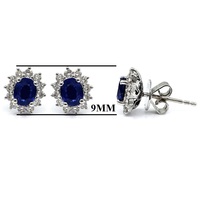 Nouvel Arrivage Excellent – Clou d'oreille classique en or blanc 18 carats avec saphir bleu roi certifié IGI, idéal pour fiançailles, mariage ou comme cadeau de fête
