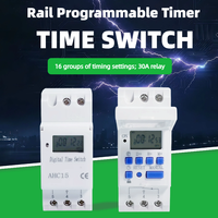 Timer Kontrol Digital Sakelar Waktu Layar LCD AC 110V-220V Timer Elektronik Din Rail Sakelar Waktu Digital Mingguan yang Dapat Diprogram