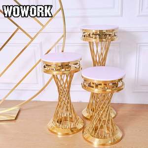 อุปกรณ์ตกแต่งงานอีเว้นท์ WOWORK ปี 2026 สำหรับงานเลี้ยงฉลองทารก  ฐานทรงกระบอกสีขาวลาย<span class=keywords><strong>ดอก</strong></span>ไม้คริสตัล  มีจำหน่าย - Product Image 6