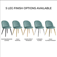 Chaises de salle à manger en velours de haute qualité, pieds en métal, design nordique pour salon, hôtel, chambre à coucher, design moderne, couleur personnalisable