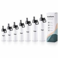 Bouteille d'eau en acier inoxydable à double paroi isolée sous vide avec poignée pour le sport, disponible en gros en tailles 12, 16, 18, 22, 25, 32 et 40 oz, idéale pour la sublimation.
