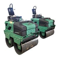 Compacteur de sol à double tambour vibratoire hydraulique de 330 kg, 550 kg, 800 kg avec moteur et pompe