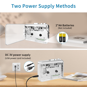 Lecteur de cassettes <span class=keywords><strong>audio</strong></span> portable <span class=keywords><strong>avec</strong></span> haut-parleur Hi-Fi, mouvement de roue en cuivre stéréo, USB, retournement automatique, alimenté par batterie - Product Image 2