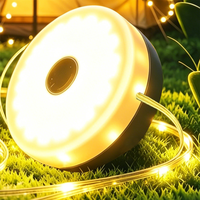 Speaker Bluetooth Pintar Portabel untuk Luar Ruangan dengan Lampu LED Strip Retractable IP67, Tahan Air IPX4, 7 Mode Lampu untuk Pesta Berkemah