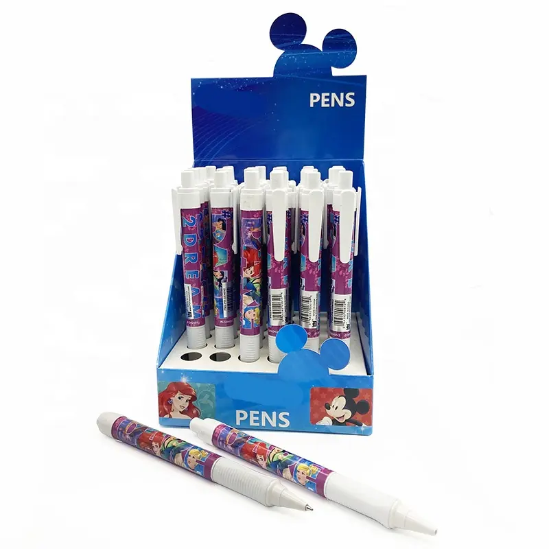 स्कूल कार्यालय के लिए प्रमोशन पेन अच्छी गुणवत्ता वाले बच्चों के कार्टून स्टेशनरी बॉल पेन प्लास्टिक कस्टम बॉलपॉइंट पेन