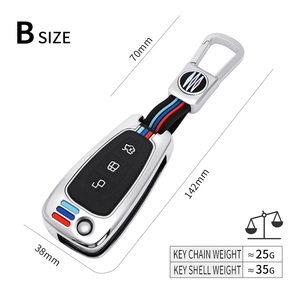 Custodia <span class=keywords><strong>per</strong></span> Chiavi Auto in Lega di Zinco e Gel di Silice <span class=keywords><strong>per</strong></span> <span class=keywords><strong>Ford</strong></span> Kuga EcoSport Dionysia ESCORT, Portachiavi e <span class=keywords><strong>Accessori</strong></span> - Product Image 4