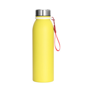 Stainless Steel Water Bottle Double Wall Vacuum Insulated With Handle Travel Outdoor Use Yellow 4 Sizes Available - Product Image 4