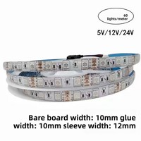 Bande LED RGB 5050 avec adhésif pour extérieur, contrôlable via application smartphone, CRI80, durée de vie de 50 000 heures pour