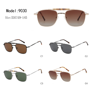 Gafas de sol Pilot rectangulares con montura completa, lentes negras, protección UV400, unisex, para actividades al aire libre para adultos - Product Image 3