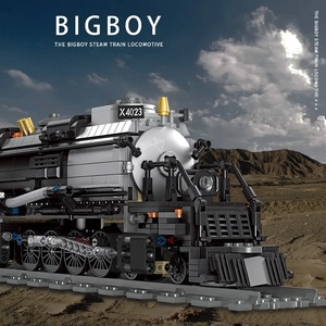 BigBoy 1608 pezzi di mattoni per treno modello di locomotiva 78CM Set di giocattoli in plastica ABS 3D City truck per il XIX secolo - Product Image 3