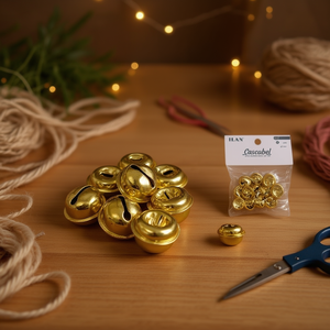Ilan Cascabel - Juego de 16 Campanas de Metal Doradas de 18 mm para Manualidades y Decoración - Product Image 3