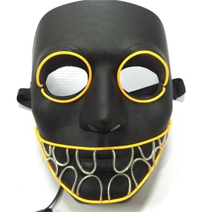 Expédition rapide Lueur Dans le Noir Costume De Fête Led <span class=keywords><strong>EL</strong></span> Fil Néon Masque - Product Image 3