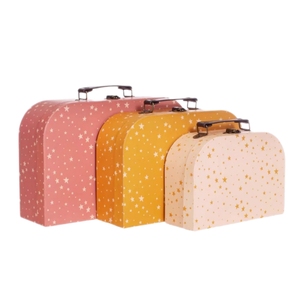 Custom Logo Printing Paper Cardboard Suitcase Baby Clothes Toy Paper Gift Box with Handle