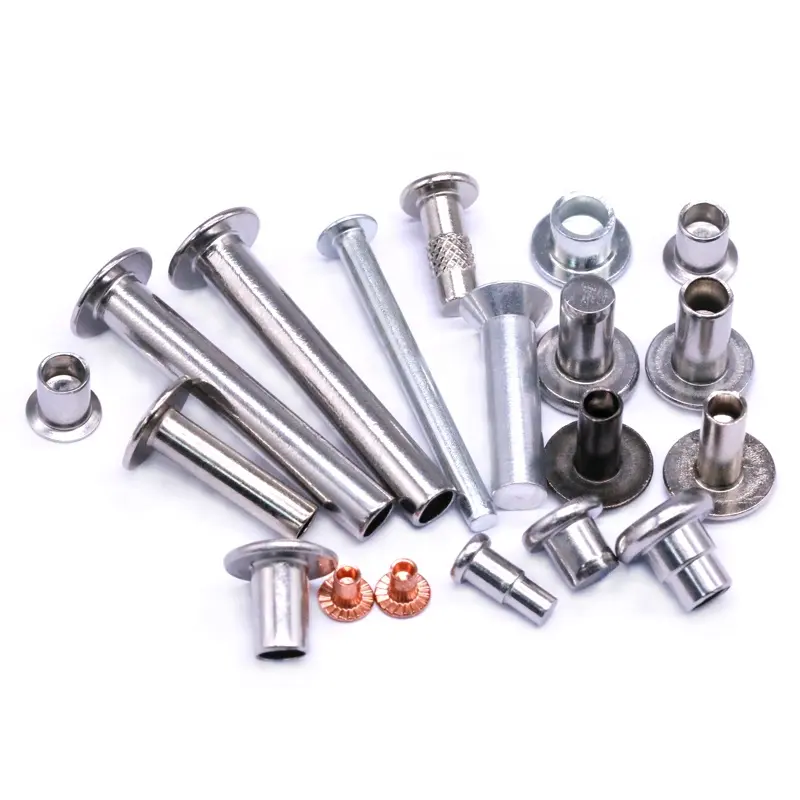 Free Sample Metal Custom Semi Tubular Solid Step Flat Round Countersunk Head M2 M3 M4 M5 M6 M8 Rivets For Fastening Leather Belt