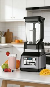 Высокоэффективный коммерческий блендер для молочных коктейлей с измельчителем, низким уровнем шума, корпусом из ABS-пластика, мощностью 1500 Вт, для домашнего использования, 5+ скоростей, функция измельчения льда - Product Image 2