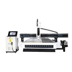 High Precision 4 axis Cnc Router 4x8ft Linear automatic tool changer ATC Wood Carving machine For carving cylindrical price