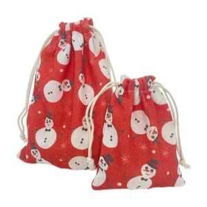 Bolsas de Regalo de Tela con Cordón, Diseño Navideño, Impresión Personalizada, Bolsa Promocional - Product Image 3