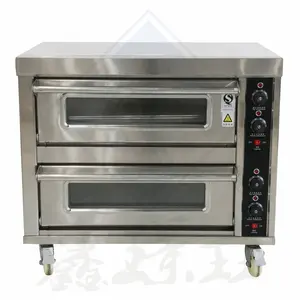 Bakery equipment oven and mixer conveyor pizza oven gas commercial 2 layer deck oven