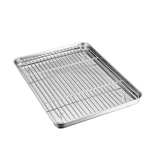 304 in Acciaio Inox di Cottura Foglio <span class=keywords><strong>con</strong></span> Rimovibile Rack - Product Image 1