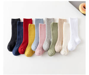 Calcetines altos y acanalados para niños y niñas, medias largas hasta la rodilla, de Color sólido, para primavera - Product Image 2