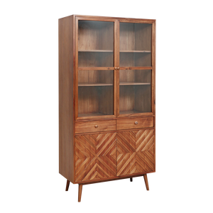 Vitrine convertible moderne en bois massif avec plus de 5 tiroirs et étagères Design traditionnel pour le salon et les meubles de maison (OEM) - Product Image 5