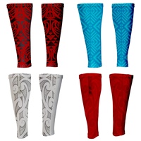 Manchons de compression de mollet de tatouage personnalisés purs manchons de jambe de sport tactiles d'étiquette de rugby manchons de soutien en plastique avec fonction de protection