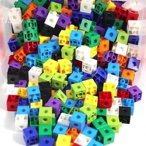 Toán học manipulatives nhựa liên kết khối trẻ em kết nối Toán Học Khối 100 miếng giáo dục sớm học tập khối xây dựng ABS - Product Image 3