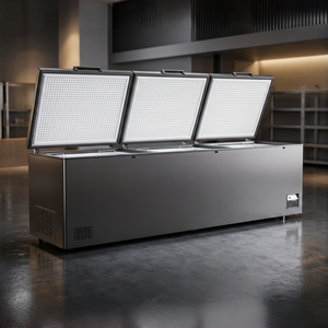 Congélateur horizontal commercial à trois portes avec couvercle solide, congélation rapide, pour <span class=keywords><strong>boucherie</strong></span> - Product Image 1