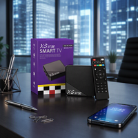 Boîtier TV Android XS97 SE 4K HDR 2 Go/16 Go WiFi 2.4G+5G avec télécommande vocale pour streaming