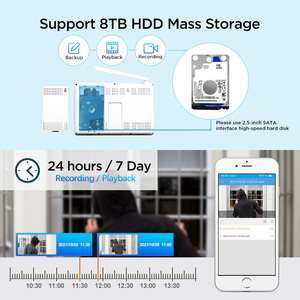 SriHome NOUVEAU Système de Caméras de Sécurité Domicile 8 Canaux 1080P, <span class=keywords><strong>Enregistreur</strong></span> <span class=keywords><strong>Vidéo</strong></span> Réseau Sans Fil pour <span class=keywords><strong>Surveillance</strong></span> - Product Image 4