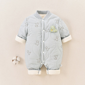 Mono de bebé <span class=keywords><strong>para</strong></span> otoño/invierno, acolchado de nailon, forro polar cálido y grueso, unisex, con botones ocultos, ropa <span class=keywords><strong>para</strong></span> recién <span class=keywords><strong>nacido</strong></span>, <span class=keywords><strong>para</strong></span> salir. - Product Image 6