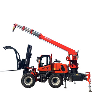 3-10 טון הרמה וטיפול במנוף הידראולי מלגזה ומנוף הידראולי המנוף משולב של 4 גלגל כונן מחוץ לכביש מלגזה - Product Image 1