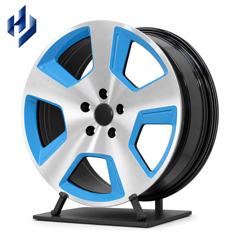 JHDZ 17-22 Inch Forged Alloy Wheel Rim 5 Spoke Brushed Silver Blue ...
