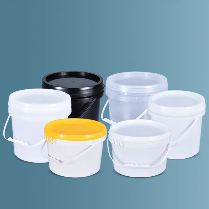 Pp Ronde Emmer 5L Plastic Emmers Voor Verf Waspoeder Industriële Opslag Met Handvat