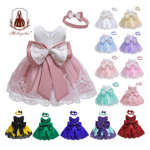Vestido con lazo grande para bebés, ropa para niñas de 6 a 12 <span class=keywords><strong>meses</strong></span>, trajes Les Des Enfant para fiesta de cumpleaños, vestidos de flores para niñas de 1 a 6 años - Product Image 6