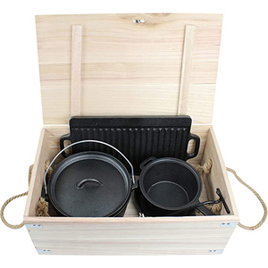 Bộ Nồi Nấu Ăn Cắm Trại Bán Chạy 2023 Bộ Dụng Cụ Nấu Ăn Bằng Gang Đúc Lò Hà Lan Ngoài Trời Bằng Gang - Product Image 3