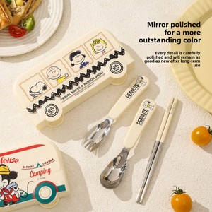 Juego <span class=keywords><strong>de</strong></span> Comida <span class=keywords><strong>para</strong></span> Bebés Moderno con Diseño <span class=keywords><strong>de</strong></span> Dibujos Animados, Cuchara Portátil Yuanbao y Palillos <span class=keywords><strong>para</strong></span> Alimentar a Bebés y Niños Pequeños - Product Image 3