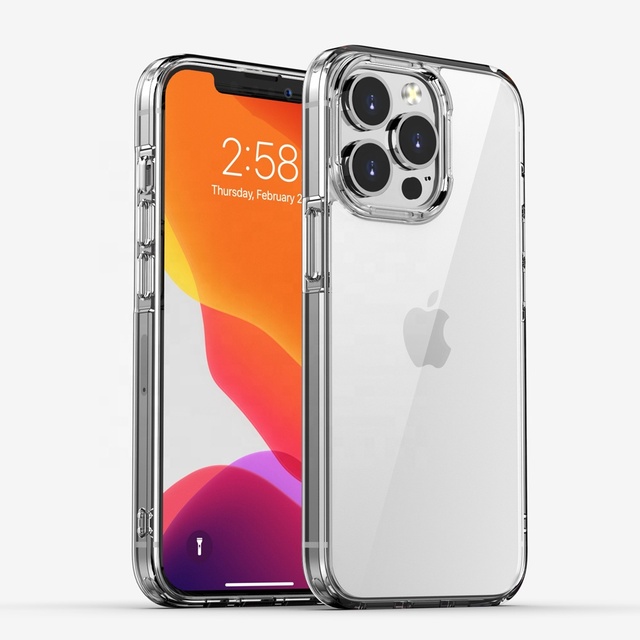 OEM ODM Anti Yellow Phone Cover TPU PC Shockproof Crystal Clear Phone Case for iPhone 13 Mini 13 Pro Max