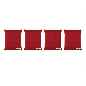 Ensemble de 4 coussins de chaise d'extérieur Gardman, carrés rouges 26 x 26 pouces, en tissu Oxford matelassé, durables, amovibles et lavables - Product Image 1
