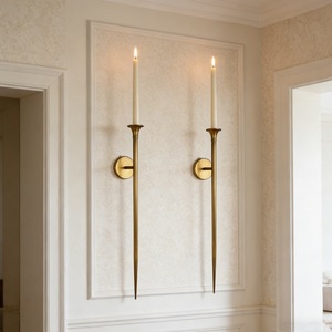 <b>Wall</b> Mounted <b>Candle</b> Holder Iron Gold Finish Home Decor Living Room <b>Wall</b> <b>Sconce</b> - Product Image 2