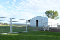 Panel de Cerca Modular Galvanizado y Soldado para Ganado con Puerta para Perros, Corderos y Animales Pequeños de Granja, 4 pies de Altura