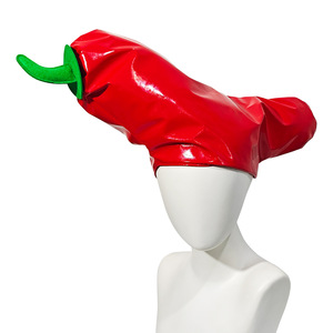 Chapeau fantaisie piment rouge brillant, accessoire de costume amusant sur le thème de la nourriture pour Halloween, carnaval, cosplay et fêtes - Product Image 3