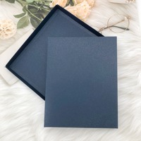Kustom pernikahan foil emas undangan akrilik biru setengah dilipat amplop dengan segel lilin dan bunga untuk Hari Valentine