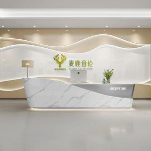 Cửa hàng quần áo hiện đại quầy lễ tân hỗ trợ tùy chỉnh hình chữ L bàn tiếp tân cho khách sạn spa làm đẹp - Product Image 3